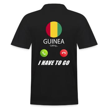 Guinea ruft an Lusiger Flaggen Spruch - Männer Poloshirt - Schwarz - Hinten - Kai (181cm)