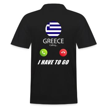 La Grèce appelle les drapeaux lusiger un slogan - Polo Homme - noir - Dos - Kai (181cm)