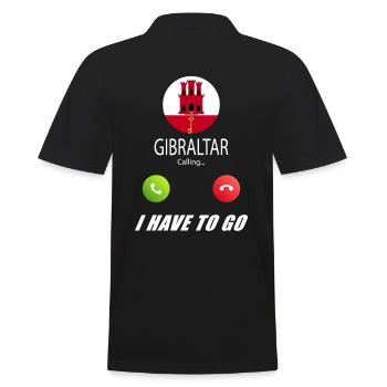 Gibraltar ruft an Lusiger Flaggen Spruch - Männer Poloshirt - Schwarz - Hinten - Kai (181cm)
