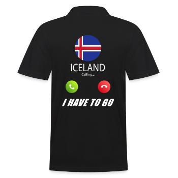 L’Islande appelle les drapeaux lusiger en disant - Polo Homme - noir - Dos - Kai (181cm)