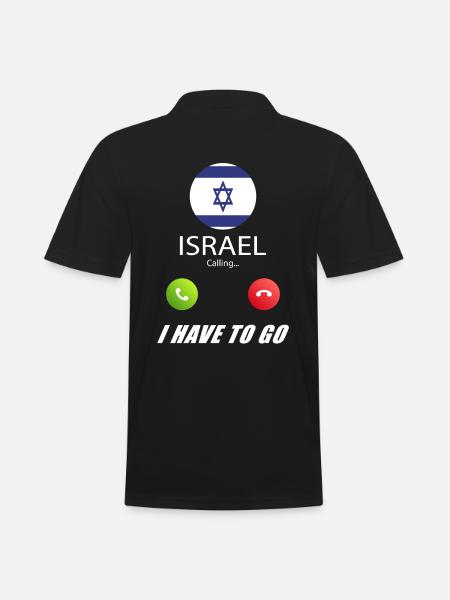 Isreal calls lusiger flags saying - Men's Polo Shirt - black