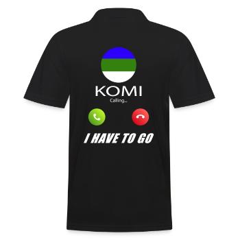 Komi calls to Lusiger flags saying - Men's Polo Shirt - black - Back - Kai (181cm)