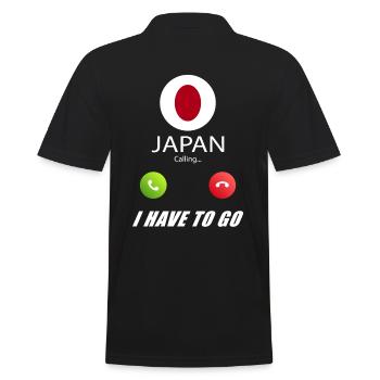 Japan calls lusiger flags saying - Men's Polo Shirt - black - Back - Kai (181cm)