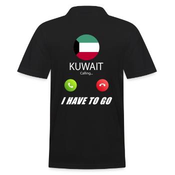 Kuwait ruft an Lusiger Flaggen Spruch - Männer Poloshirt - Schwarz - Hinten - Kai (181cm)