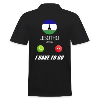 Lesotho ruft an Lusiger Flaggen Spruch - Männer Poloshirt - Schwarz - Hinten - Kai (181cm)