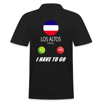 Los Altos calls lusiger flags saying - Men's Polo Shirt - black - Back - Kai (181cm)