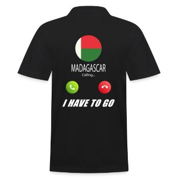 Madagascar appelle les drapeaux lusiger en disant - Polo Homme - noir - Dos - Kai (181cm)