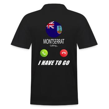 Montserrat calls to Lusiger flags saying - Men's Polo Shirt - black - Back - Kai (181cm)