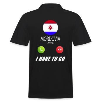 Mordwinien ruft an Lusiger Flaggen Spruch - Männer Poloshirt - Schwarz - Hinten - Kai (181cm)