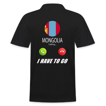 Mongolia calls lusiger flags saying - Men's Polo Shirt - black - Back - Kai (181cm)