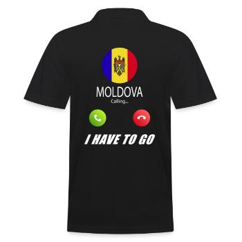 Moldawien ruft an Lusiger Flaggen Spruch - Männer Poloshirt - Schwarz - Hinten - Kai (181cm)