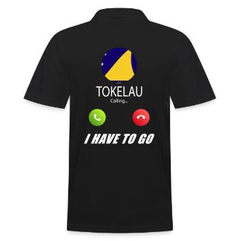 Tokelau ruft an Lusiger Flaggen Spruch - Männer Poloshirt - Schwarz - Hinten - Kai (181cm)