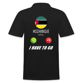 Mosambik ruft an Lusiger Flaggen Spruch - Männer Poloshirt - Schwarz - Hinten - Kai (181cm)