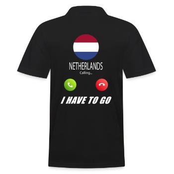 Les Pays-Bas appellent aux drapeaux Lusiger en disant - Polo Homme - noir - Dos - Kai (181cm)