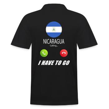 Nicaragua calls lusiger flags slogan - Men's Polo Shirt - black - Back - Kai (181cm)