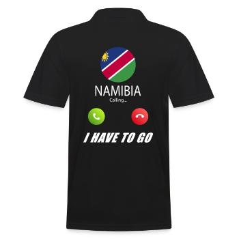 Namibia calls lusiger flags saying - Men's Polo Shirt - black - Back - Kai (181cm)