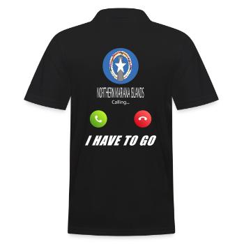 Northern Mariana Islands call to Lusiger flags Saying - Men's Polo Shirt - black - Back - Kai (181cm)