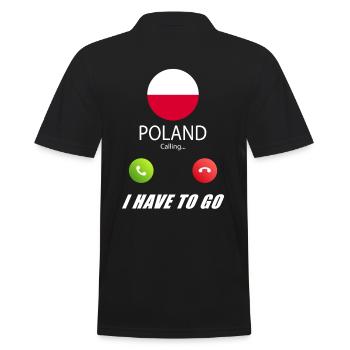 Poland calls to Lusiger flags slogan - Men's Polo Shirt - black - Back - Kai (181cm)