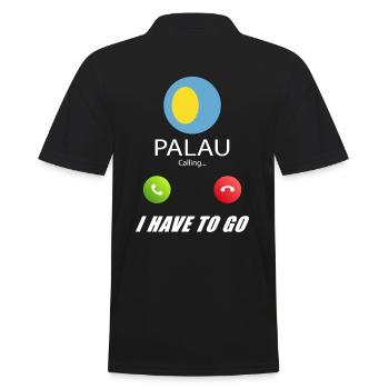 Palau ruft an Lusiger Flaggen Spruch - Männer Poloshirt - Schwarz - Hinten - Kai (181cm)