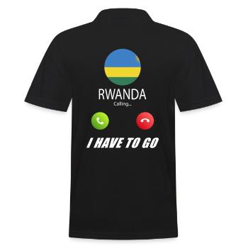 Rwanda ruft an Lusiger Flaggen Spruch - Männer Poloshirt - Schwarz - Hinten - Kai (181cm)