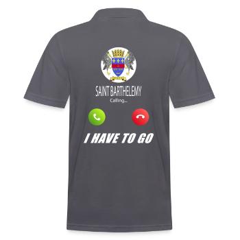 Saint-Barthélemy appelle les drapeaux lusiger en disant - Polo Homme - charbon - Dos - Nico (186cm)