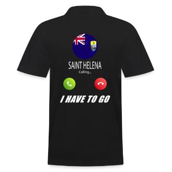 Saint Helena calls on Lusiger flags saying - Men's Polo Shirt - black - Back - Kai (181cm)