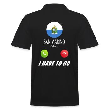 San Marino ruft an Lusiger Flaggen Spruch - Männer Poloshirt - Schwarz - Hinten - Kai (181cm)