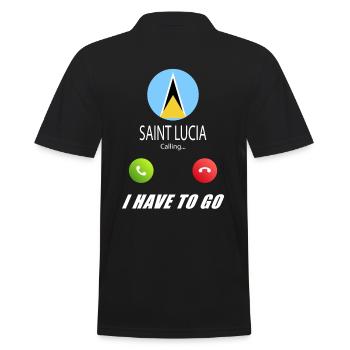 Saint Lucia calls on Lusiger flags saying - Men's Polo Shirt - black - Back - Kai (181cm)