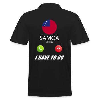 Samoa calls lusiger flags saying - Men's Polo Shirt - black - Back - Kai (181cm)