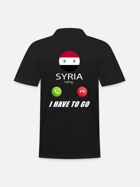 Syrien ruft an Lusiger Flaggen Spruch - Männer Poloshirt - Schwarz