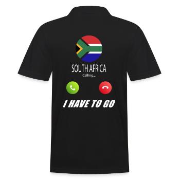 Südafrika ruft an Lusiger Flaggen Spruch - Männer Poloshirt - Schwarz - Hinten - Kai (181cm)