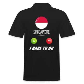 Singapur ruft an Lusiger Flaggen Spruch - Männer Poloshirt - Schwarz - Hinten - Kai (181cm)