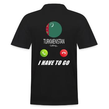 Turkmenistan calls lusiger flags saying - Men's Polo Shirt - black - Back - Kai (181cm)