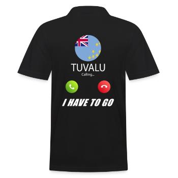 Tuvalu ruft an Lusiger Flaggen Spruch - Männer Poloshirt - Schwarz - Hinten - Kai (181cm)