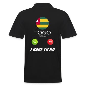 Togo ruft an Lusiger Flaggen Spruch - Männer Poloshirt - Schwarz - Hinten - Kai (181cm)