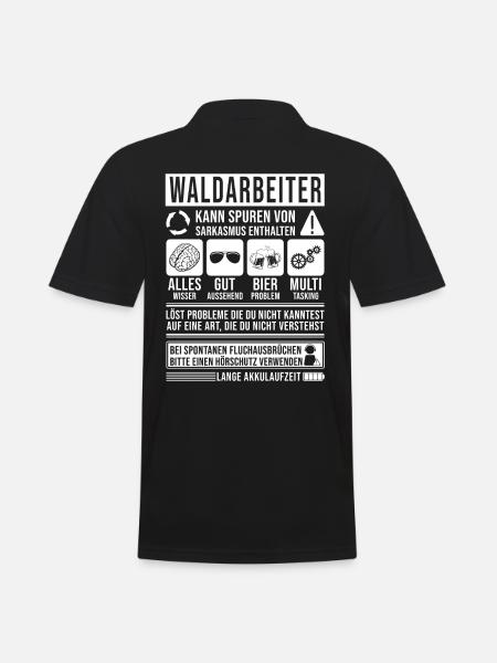 Waldarbeiter Spruch lustig - Männer Poloshirt - Schwarz