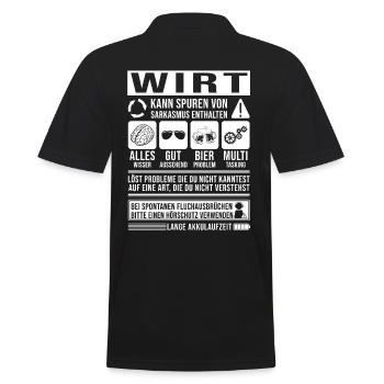 Wirt Spruch lustig - Männer Poloshirt - Schwarz - Hinten - Kai (181cm)