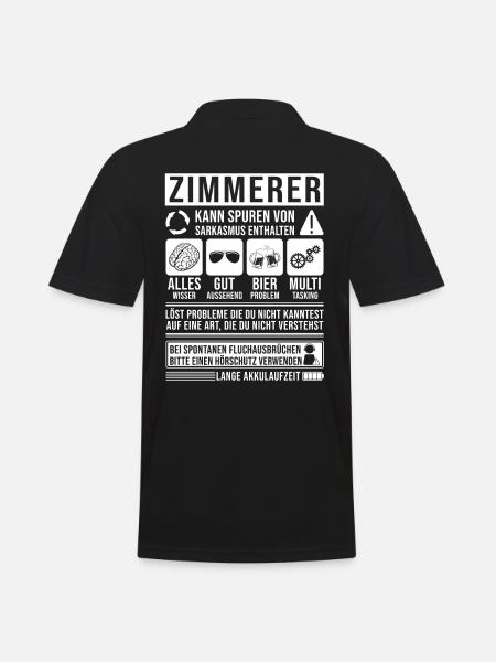 Zimmerer Spruch lustig - Männer Poloshirt - Schwarz