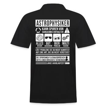 Astrophysiker Spruch lustig - Männer Poloshirt - Schwarz - Hinten - Kai (181cm)
