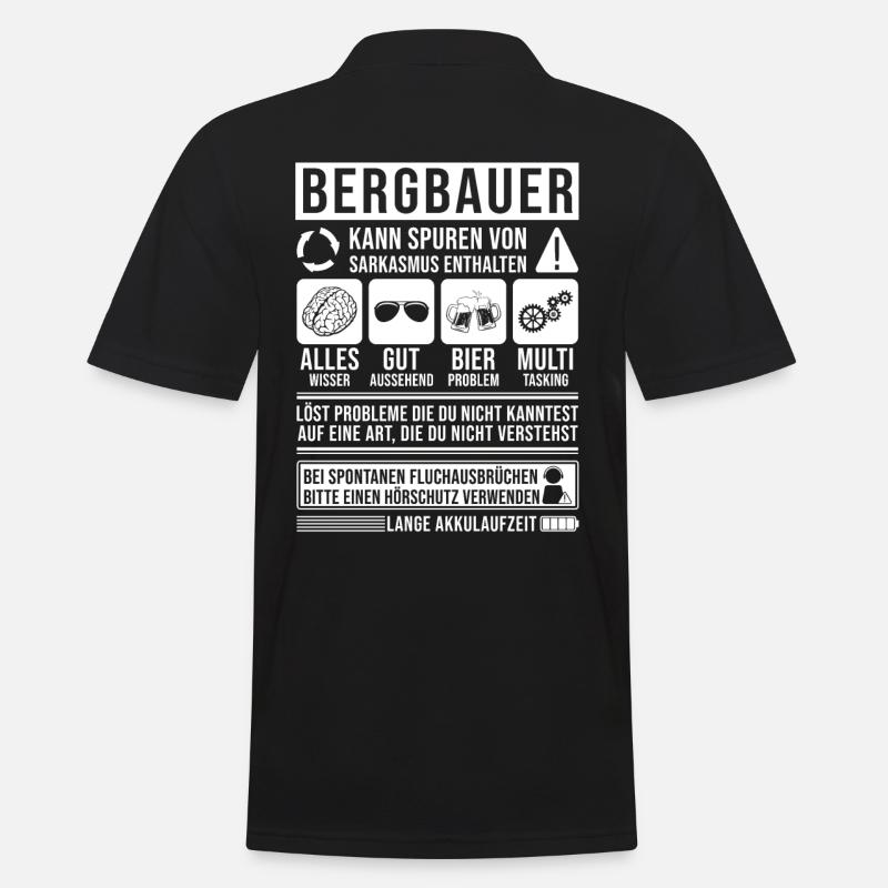 Bergbauer Spruch lustig - Männer Poloshirt - Schwarz