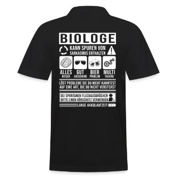 Biologe Spruch lustig - Männer Poloshirt - Schwarz - Hinten - Kai (181cm)
