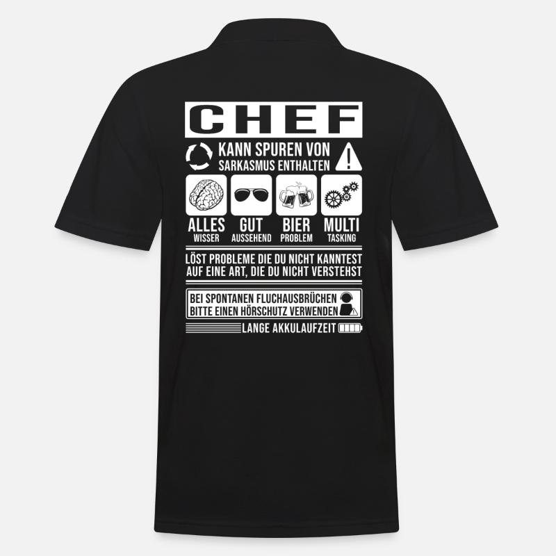 Chef Spruch lustig - Männer Poloshirt - Schwarz
