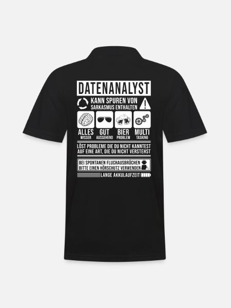 Datenanalyst Spruch lustig - Männer Poloshirt - Schwarz