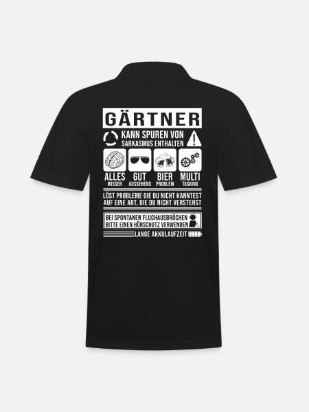 Gärtner Spruch lustig - Männer Poloshirt - Schwarz