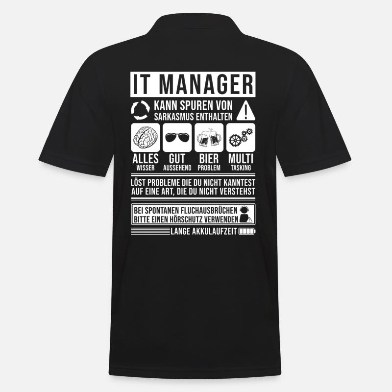 IT Manager Spruch lustig - Männer Poloshirt - Schwarz