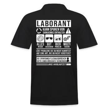 Laborant Spruch lustig - Männer Poloshirt - Schwarz - Hinten - Kai (181cm)