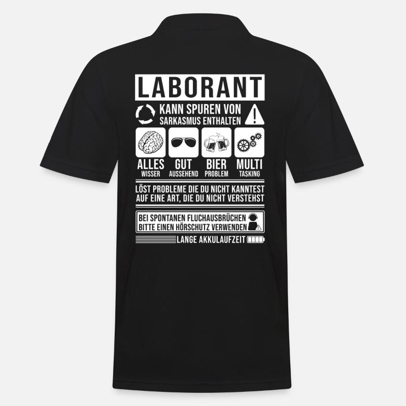 Laborant Spruch lustig - Männer Poloshirt - Schwarz