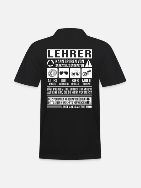 Lehrer Spruch lustig - Männer Poloshirt - Schwarz
