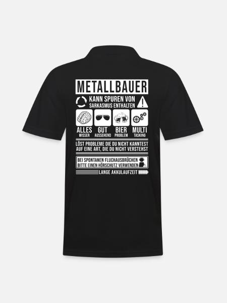 Metallbauer Spruch lustig - Männer Poloshirt - Schwarz