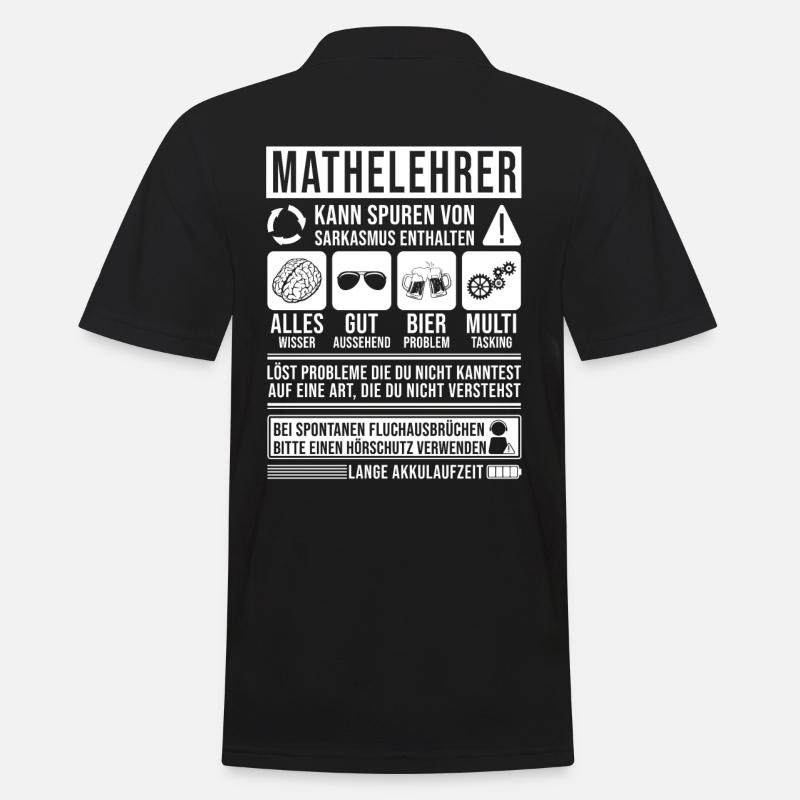 Mathelehrer Spruch lustig - Männer Poloshirt - Schwarz